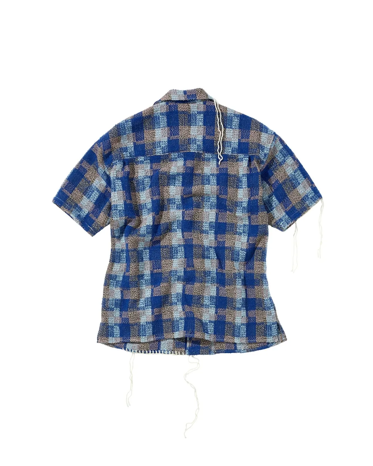 Andersson Bell Kenley Check Open Collar Shirts Atb848M(Blue)-Men Shirts