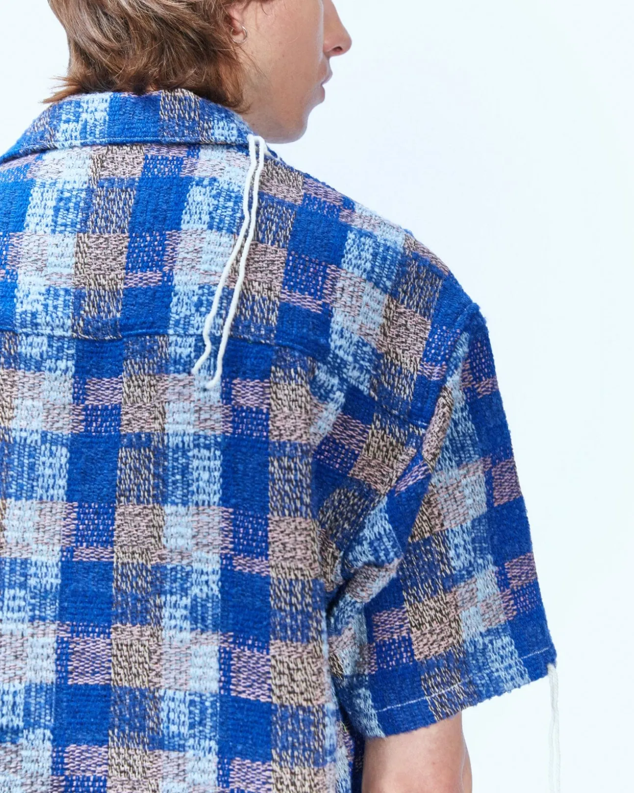 Andersson Bell Kenley Check Open Collar Shirts Atb848M(Blue)-Men Shirts