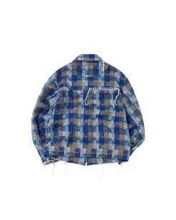Andersson Bell Kenley Check Work Jacket Awa513M(Blue)-Men Outerwear