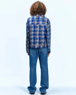 Andersson Bell Kenley Check Work Jacket Awa513M(Blue)-Men Outerwear