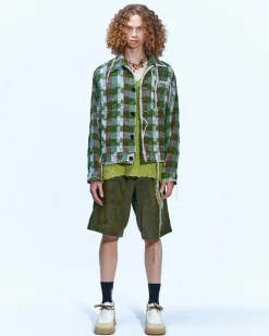 Andersson Bell Kenley Check Work Jacket Awa513M(Green)-Men Outerwear
