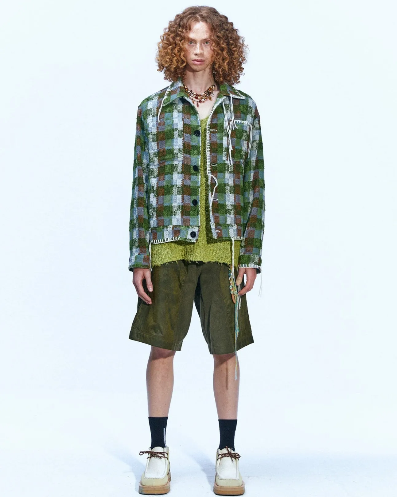 Andersson Bell Kenley Check Work Jacket Awa513M(Green)-Men Outerwear