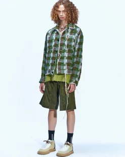 Andersson Bell Kenley Check Work Jacket Awa513M(Green)-Men Outerwear
