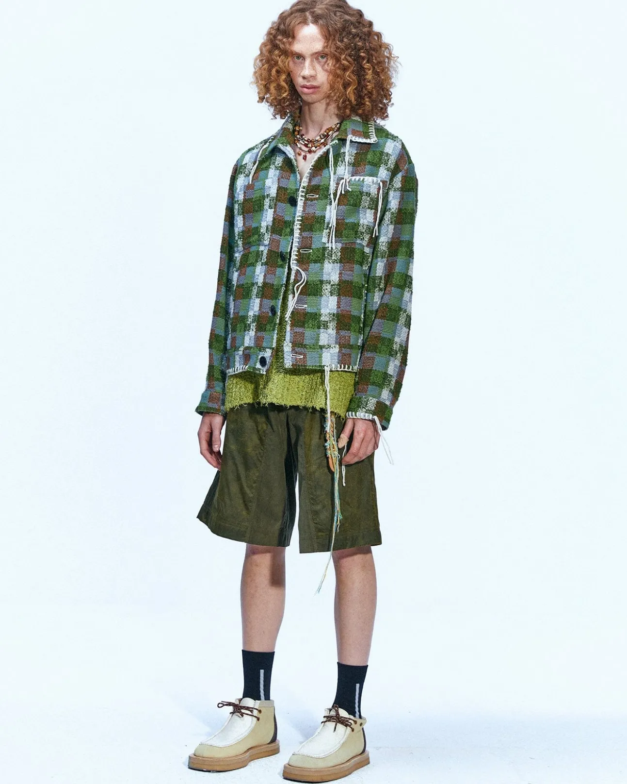 Andersson Bell Kenley Check Work Jacket Awa513M(Green)-Men Outerwear