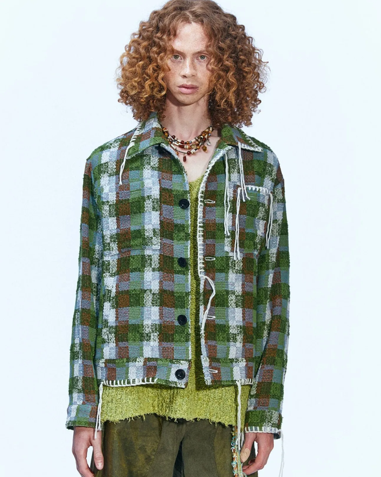Andersson Bell Kenley Check Work Jacket Awa513M(Green)-Men Outerwear