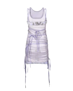 Andersson Bell Kira See-Through Velvet Layered Dress Atb940W(Pale Purple)-Women Dresses