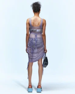 Andersson Bell Kira See-Through Velvet Layered Dress Atb940W(Pale Purple)-Women Dresses
