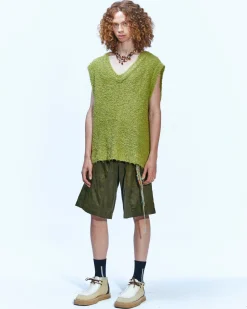 Andersson Bell Layie Leaf Vest (Italian Yarn) Atb868M(Green)-Men Knitwear