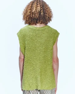 Andersson Bell Layie Leaf Vest (Italian Yarn) Atb868M(Green)-Men Knitwear