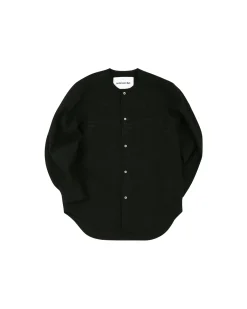 Andersson Bell Leaf Embroidery Collarless Shirt Atb847M(Black)-Men Shirts