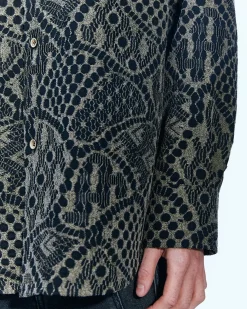Andersson Bell Leaf Embroidery Collarless Shirt Atb847M(Brown)-Men Shirts