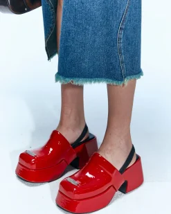 Andersson Bell Lolanta Square Toe Loafer Sandal Aaa337W(Red)-Women Shoes
