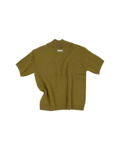 Andersson Bell London Argyle Jacquard Short Sleeve Polo Knit Atb865M(Khaki)-Men Knitwear
