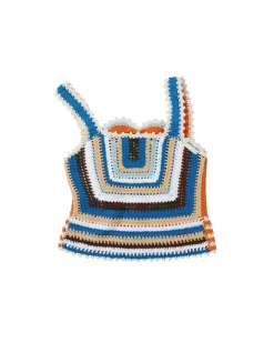 Andersson Bell Love Riri Crochet Heart Top Atb736W(Orange/Blue)-Women Tops