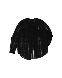 Andersson Bell Lunar Sheer Collarless Shirt Atb955M(Black)-Men Shirts