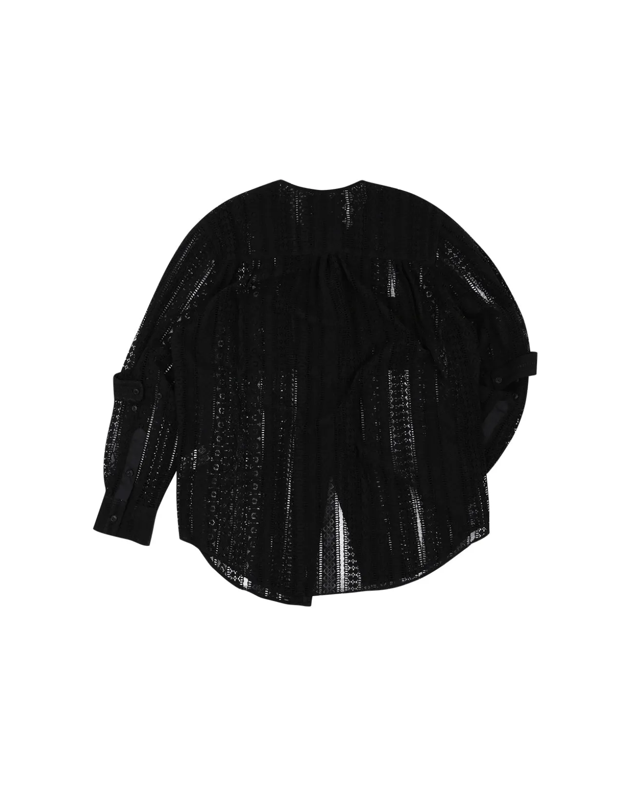 Andersson Bell Lunar Sheer Collarless Shirt Atb955M(Black)-Men Shirts