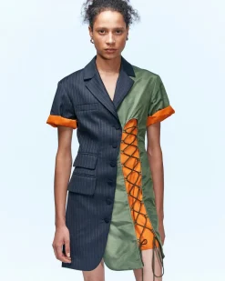 Andersson Bell Maeve Lace Up Tailored Dress Atb929W(Charcoal)-Women Dresses