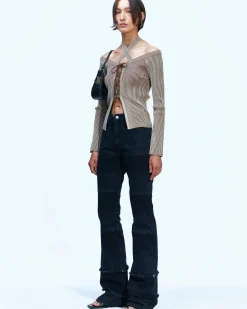 Andersson Bell Mahina Blocking Patchwork Jeans Apa607W(Black)-Women Jeans
