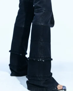 Andersson Bell Mahina Blocking Patchwork Jeans Apa607W(Black)-Women Jeans