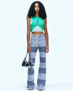 Andersson Bell Mahina Blocking Patchwork Jeans Apa607W(Washed Blue)-Women Jeans
