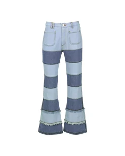 Andersson Bell Mahina Blocking Patchwork Jeans Apa607W(Washed Blue)-Women Jeans