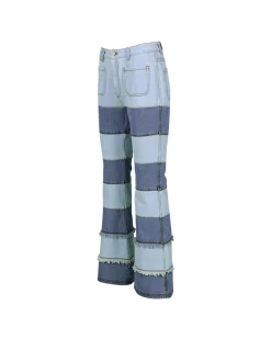 Andersson Bell Mahina Blocking Patchwork Jeans Apa607W(Washed Blue)-Women Jeans