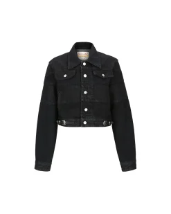 Andersson Bell Mahina Blocking Patchwork Denim Jacket Awa519W(Black)-Women Outerwear