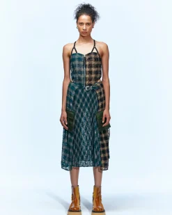 Andersson Bell Maja See-Through Combo Dress Atb934W(Green)-Women Dresses
