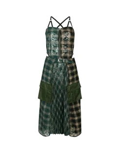 Andersson Bell Maja See-Through Combo Dress Atb934W(Green)-Women Dresses