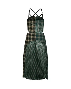 Andersson Bell Maja See-Through Combo Dress Atb934W(Green)-Women Dresses