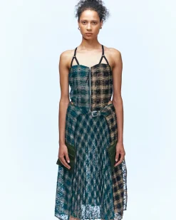 Andersson Bell Maja See-Through Combo Dress Atb934W(Green)-Women Dresses
