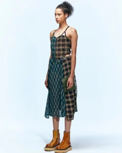 Andersson Bell Maja See-Through Combo Dress Atb934W(Green)-Women Dresses