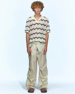 Andersson Bell Majorca Sheer Collar Knit Atb963M(Beige)-Men Knitwear