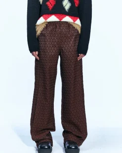Andersson Bell Makeni Jacquard Track Pants Apa590M(Brown)-Men Trousers