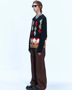 Andersson Bell Makeni Jacquard Track Pants Apa590M(Brown)-Men Trousers