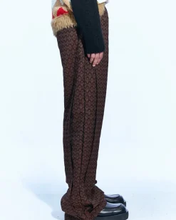 Andersson Bell Makeni Jacquard Track Pants Apa590M(Brown)-Men Trousers