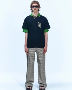 Andersson Bell Makeni Jacquard Track Pants Apa590M(Beige)-Men Trousers