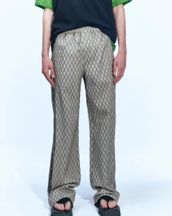 Andersson Bell Makeni Jacquard Track Pants Apa590M(Beige)-Men Trousers