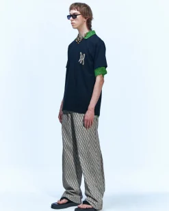 Andersson Bell Makeni Jacquard Track Pants Apa590M(Beige)-Men Trousers