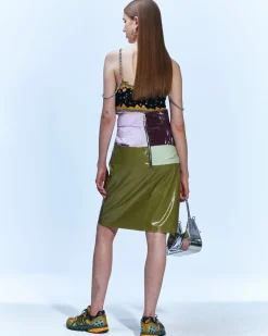 Andersson Bell Margo Tied Sleeves Skirt Apa597W(Green/Purple)-Women Skirts