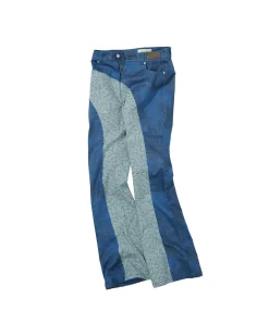 Andersson Bell Mariko Raw Cut Crack Coated Pants Apa548W(Blue)-Women Trousers
