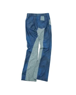 Andersson Bell Mariko Raw Cut Crack Coated Pants Apa548W(Blue)-Women Trousers