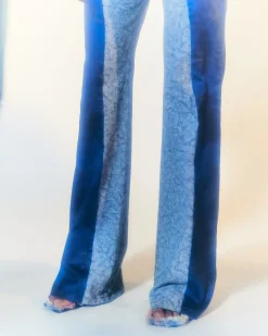 Andersson Bell Mariko Raw Cut Crack Coated Pants Apa548W(Blue)-Women Trousers