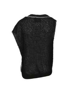 Andersson Bell Mario Summer Shaggy V-Neck Vest Atb960M(Black)-Men Knitwear