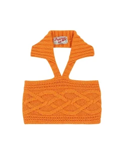 Andersson Bell Marlow Halter Cable Top Atb890W(Mandarin)-Women Tops