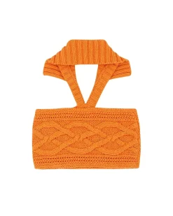 Andersson Bell Marlow Halter Cable Top Atb890W(Mandarin)-Women Tops
