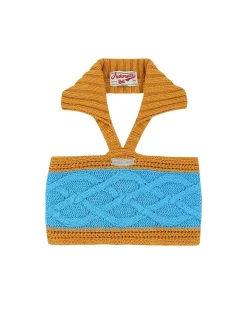 Andersson Bell Marlow Halter Cable Top Atb890W(Tan/Blue)-Women Tops