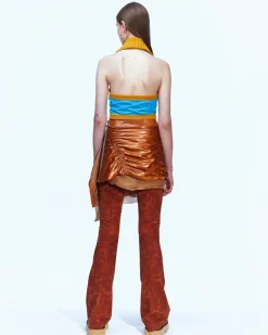 Andersson Bell Marlow Halter Cable Top Atb890W(Tan/Blue)-Women Tops