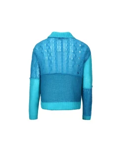 Andersson Bell Mateira Patchwork Cardigan Atb852M(Blue)-Men Outerwear