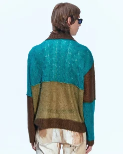 Andersson Bell Mateira Patchwork Cardigan Atb852M(Brown)-Men Outerwear